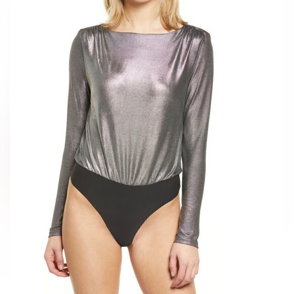 4TH & RECKLESS Liberty Metallic Bodysuit Color: Metallic  Size: XL (12/14) NEW W - Picture 7 of 16